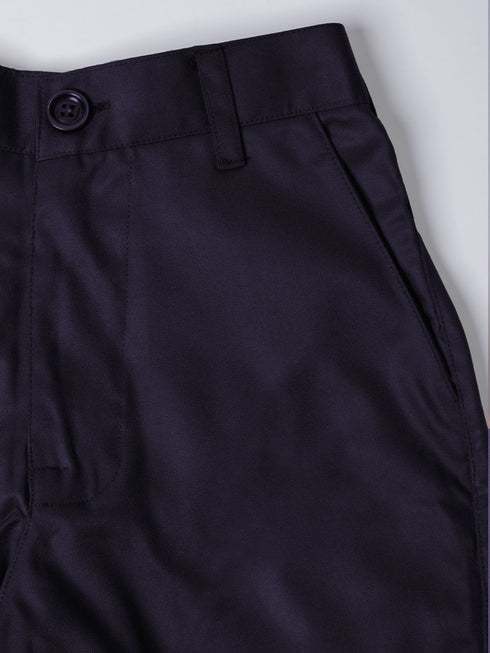 Boy's' Navy Blue Open Indowestern Set